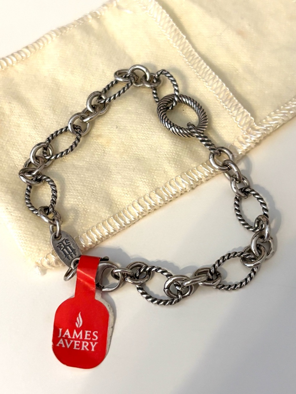 James Avery Oval Twist Charm Bracelet